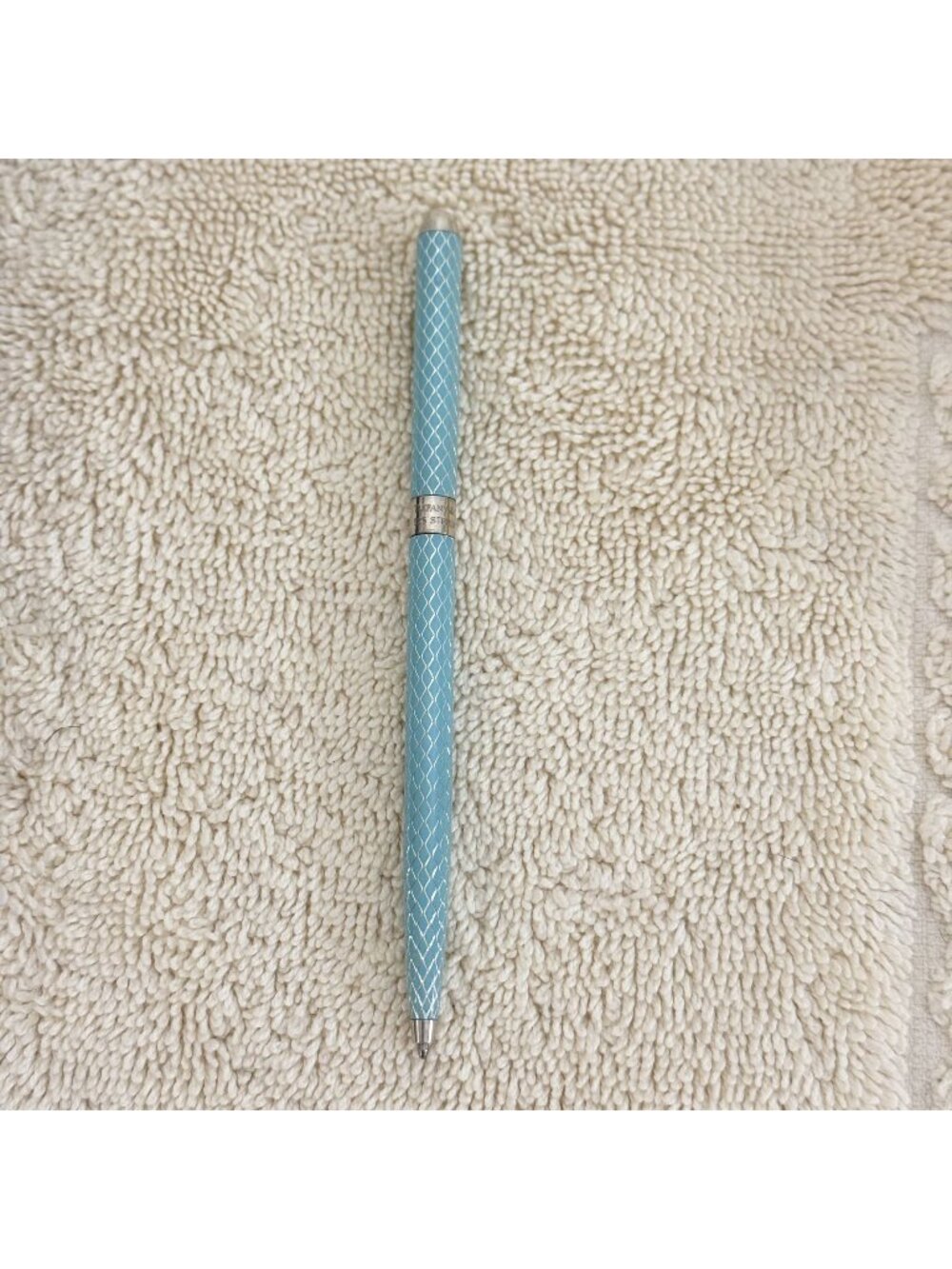 Tiffany & Co Sterling Silver Blue Enamel Twist Ballpoint Pen Germany Original In